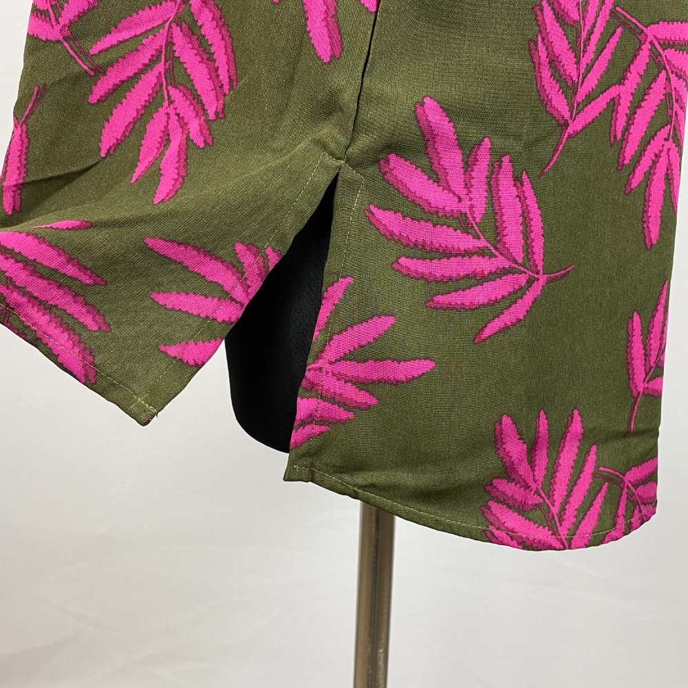 Massini L Leaf Patterned Button Down Slit Sides - image 8